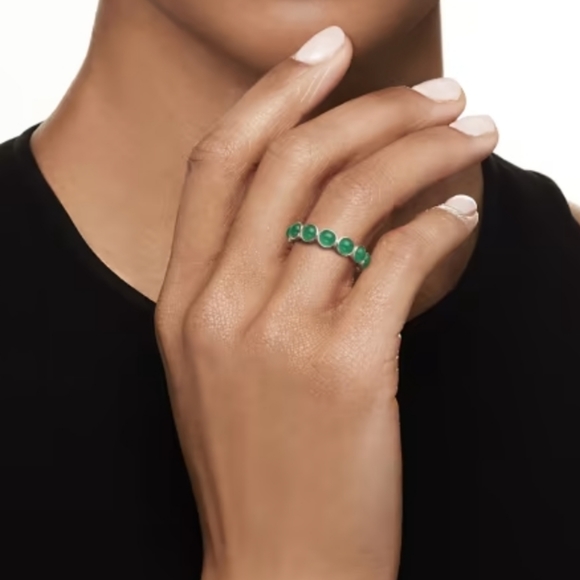 Ross-Simons Jade Eternity Band in Sterling Silver - Picture 9 of 10